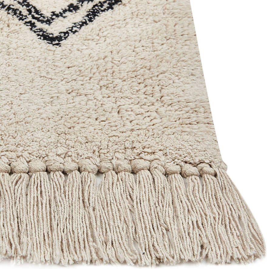 Beliani SOMEK Laagpolig vloerkleed Beige 160 x 230 cm Katoen - Foto 2