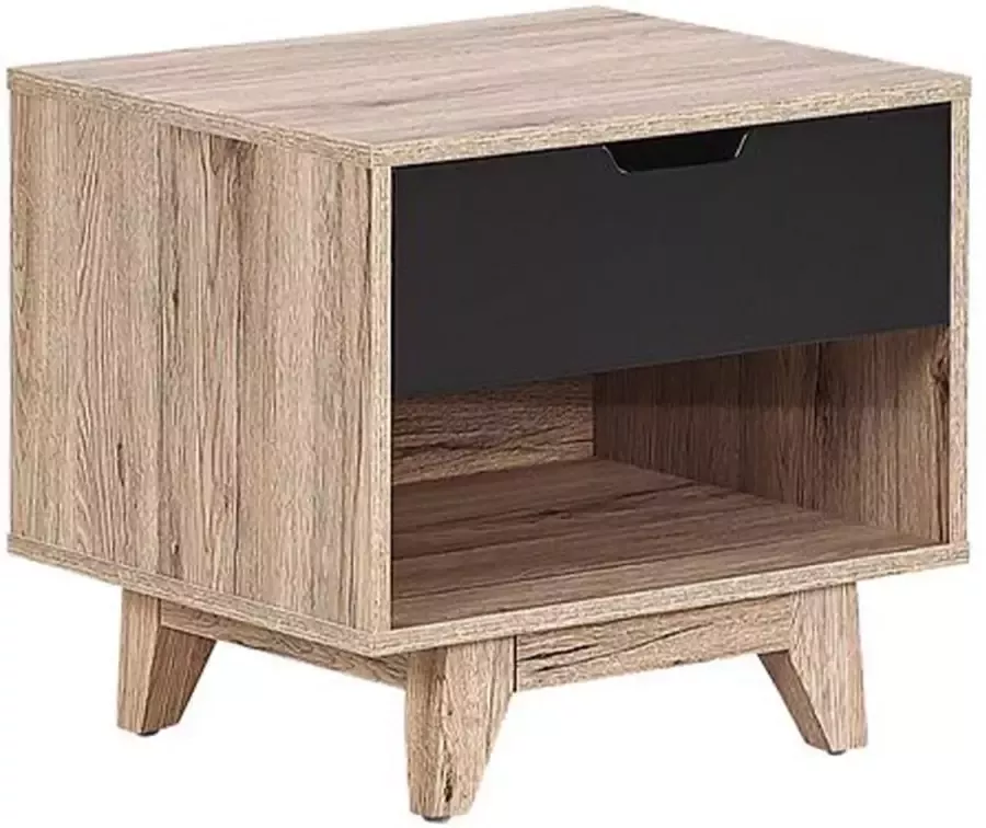 Beliani SPENCER Bedside Table Lichte houtkleur MDF - Foto 2