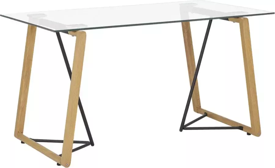 Beliani TACOMA Eettafel Zwart 80 x 140 cm Veiligheidsglas