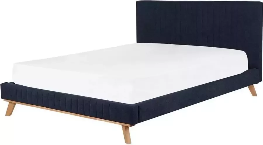 Beliani TALENCE Tweepersoonsbed Blauw 160 x 200 cm Chenille