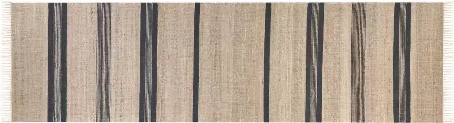 Beliani TALPUR Vloerkleed Beige Grijs 80 x 300 cm Jute - Foto 2