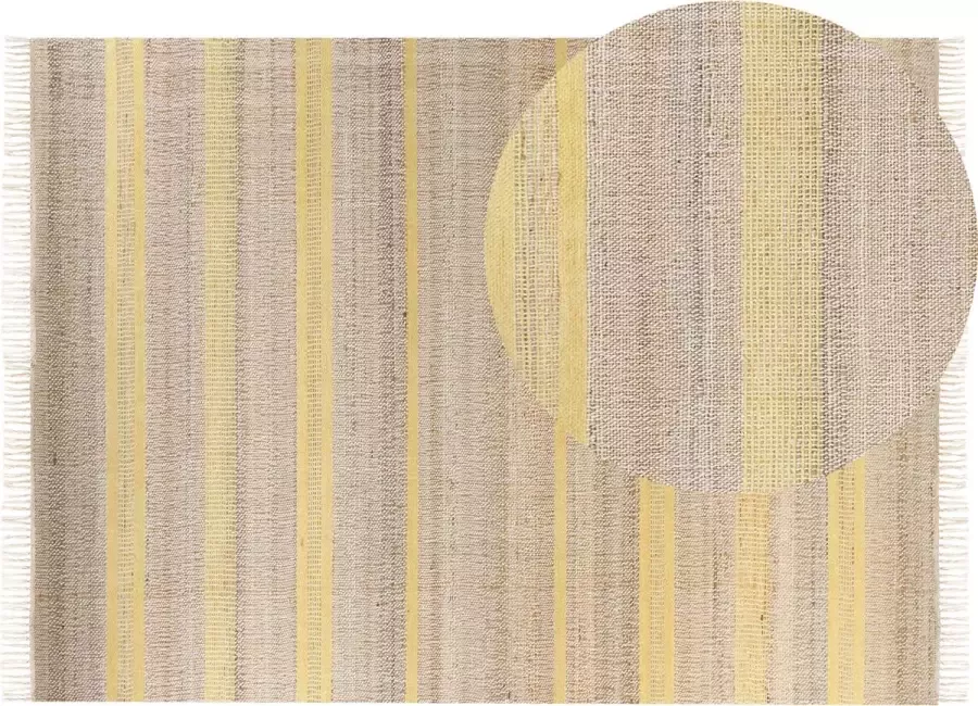 Beliani Vloerkleed jute beige geel 160 x 230 cm TALPUR