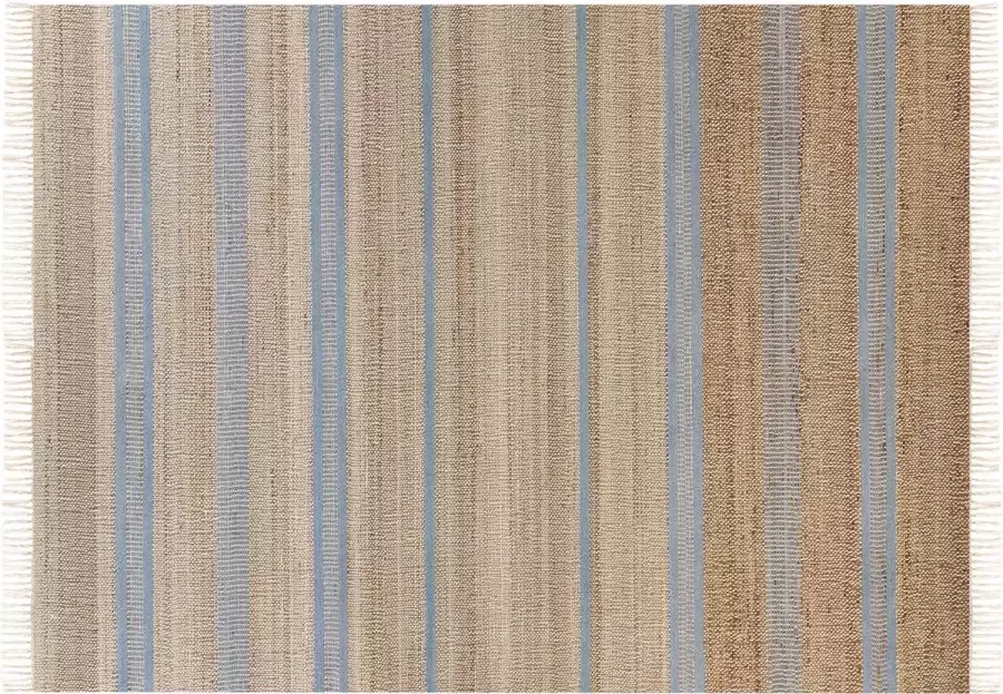 Beliani TALPUR Vloerkleed Beige Lichtblauw 160 x 230 cm Jute - Foto 2