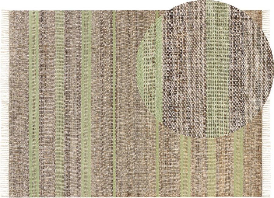 Beliani Vloerkleed jute beige lichtgroen 160 x 230 cm TALPUR