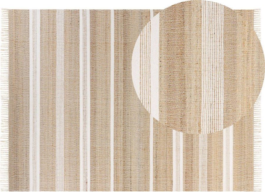 Beliani TALPUR Vloerkleed Lichtbeige 160 x 230 cm Jute