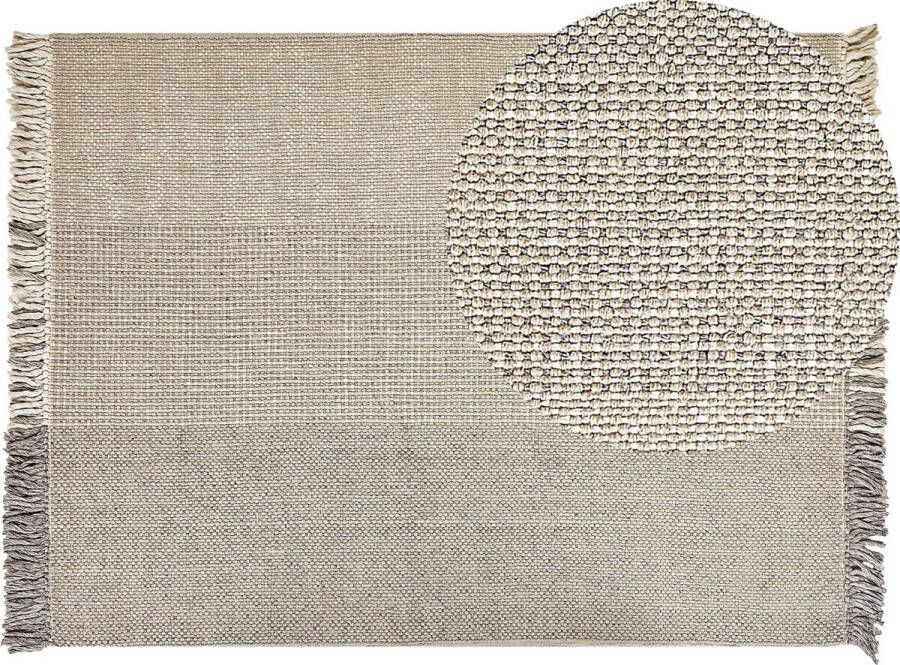 Beliani TEKELER Modern vloerkleed Lichtgrijs 160 x 230 cm Wol