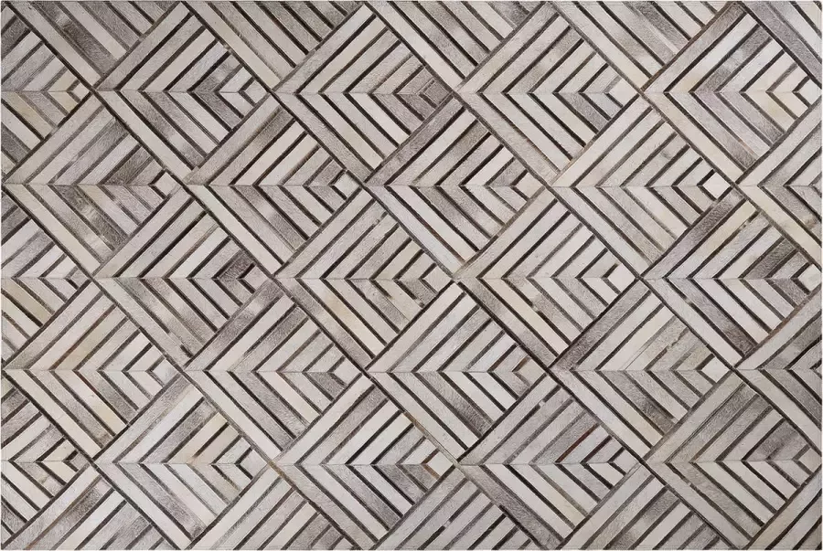 Beliani TEKIR Laagpolig vloerkleed Beige 160 x 230 cm Koeienhuid leer - Foto 3