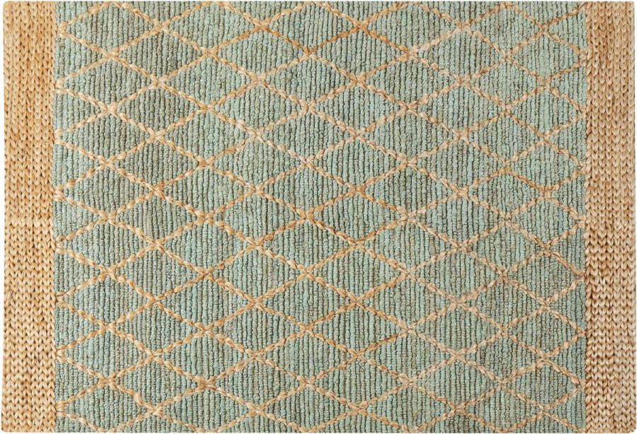 Beliani TELLIKAYA Laagpolig vloerkleed Beige 160 x 230 cm Jute