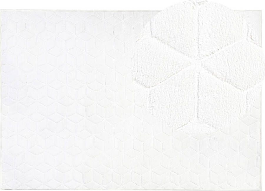 Beliani THATTA Shaggy vloerkleed Wit 160 x 230 cm Polyester