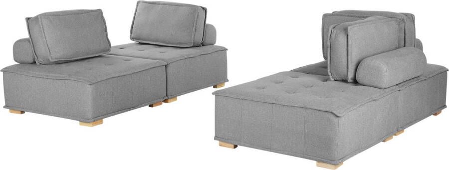 Beliani TIBRO Modulaire Sofa-Lichte houtkleur-Polyester - Foto 1