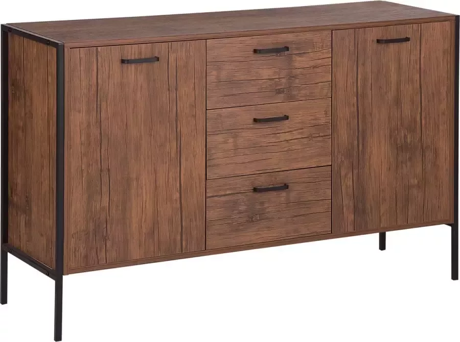 Beliani TIFTON Sideboard met 2 deuren donkere houtkleur - Foto 1