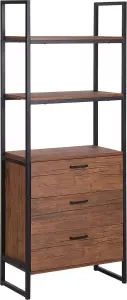 Beliani TIFTON Bookcase Donkere houtkleur MDF