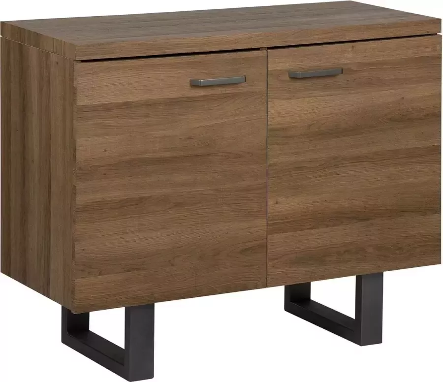 Beliani TIMBER Sideboard met 2 deuren donkere houtkleur - Foto 2