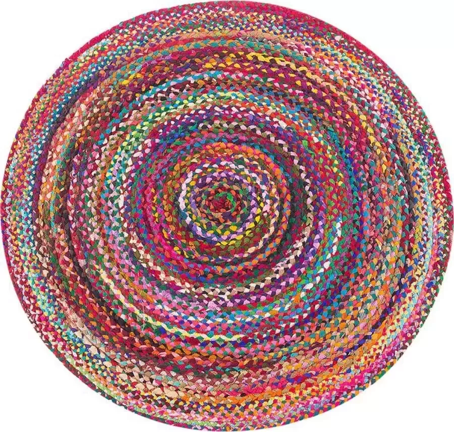 Beliani TOKAT Laagpolig vloerkleed Multicolor 140 cm Katoen