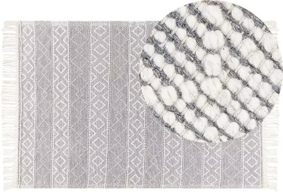 Beliani TONYA Modern vloerkleed Gebroken wit 160 x 230 cm Wol