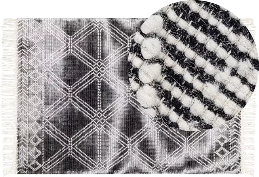 Beliani TOPRAKKALE Modern vloerkleed Gebroken wit 160 x 230 cm Wol - Foto 2