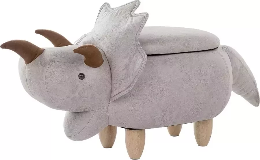 Beliani TRICERATOPS Dierenhocker-Lichte houtkleur-Polyester - Foto 2