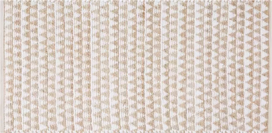 Beliani TUNCELI Laagpolig vloerkleed Beige 80 x 150 cm Katoen - Foto 3