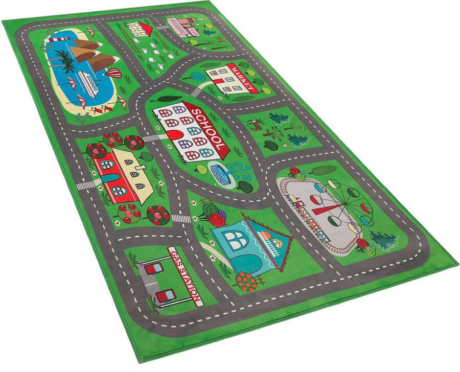 Beliani TUTAK Kindervloerkleed Groen 80 x 150 cm Polyester