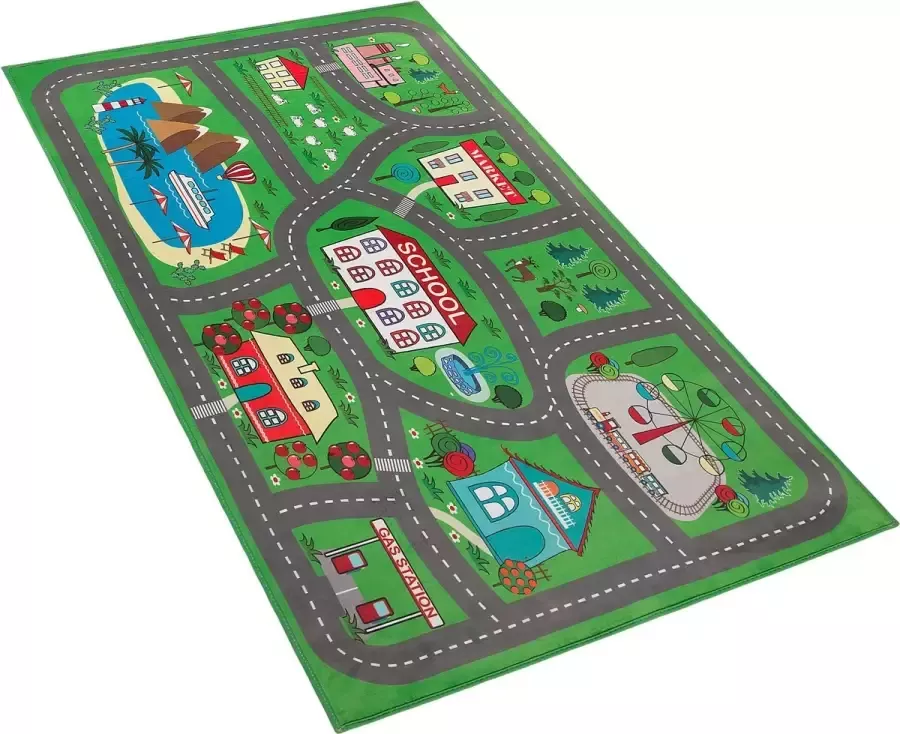 Beliani TUTAK Kindervloerkleed Groen 80 x 150 cm Polyester - Foto 2