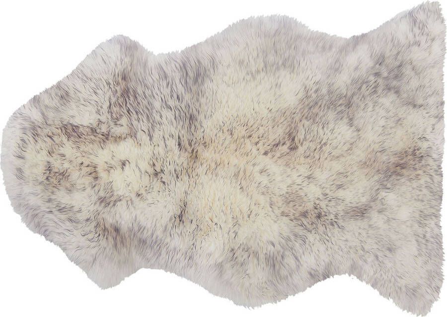 Beliani ULURU Schapenvel Grijs Wit 65 x 110 cm Schapenvacht