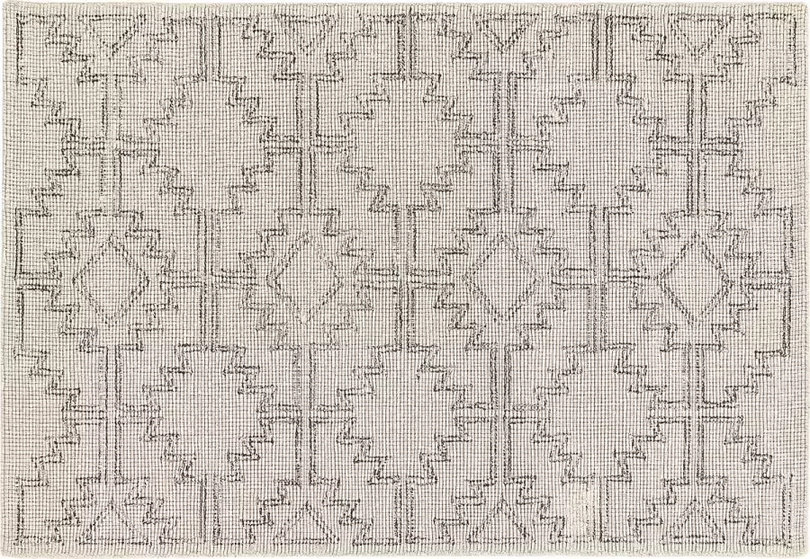 Beliani Vloerkleed wol beige zwart 140 x 200 cm URLA - Foto 2