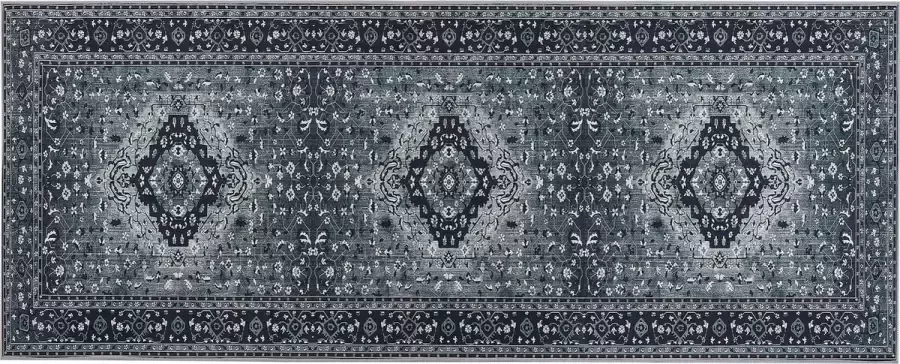 Beliani VADKADAM Laagpolig vloerkleed Grijs 80 x 200 cm Polyester - Foto 2