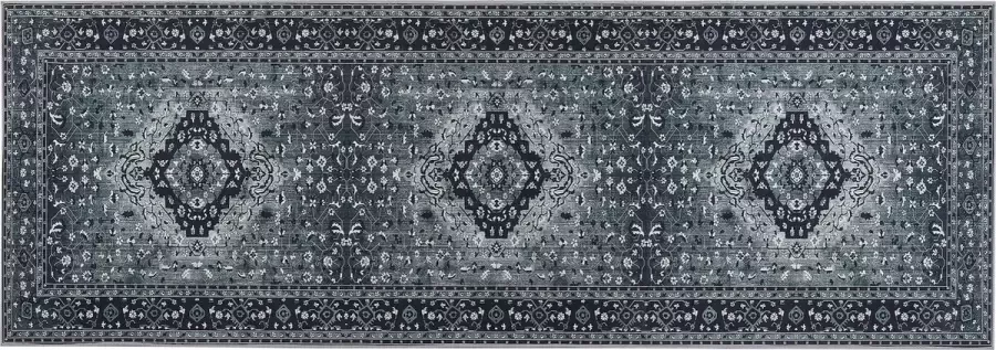Beliani VADKADAM Laagpolig vloerkleed Grijs 70 x 200 cm Polyester - Foto 2