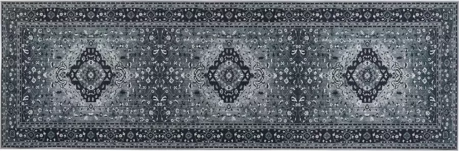 Beliani VADKADAM Laagpolig vloerkleed Grijs 80 x 240 cm Polyester - Foto 2