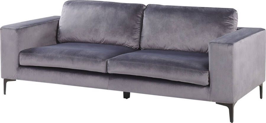 Beliani VADSTENA Three Seater Sofa Grijs Fluweel