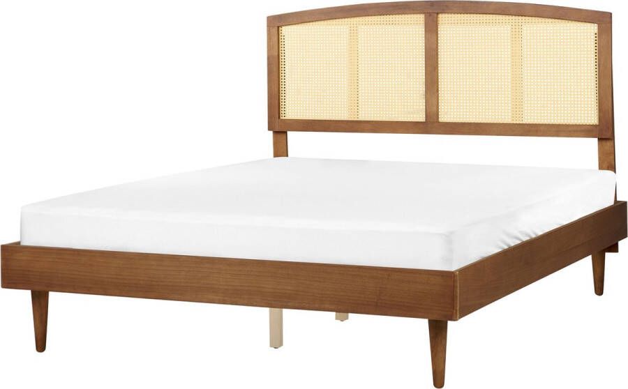 Beliani VARZY Bed Lichtbruin 160 x 200 cm Rubberhout