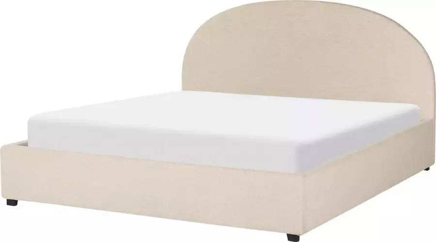 Beliani VAUCLUSE Tweepersoonsbed Beige 180 x 200 cm Polyester