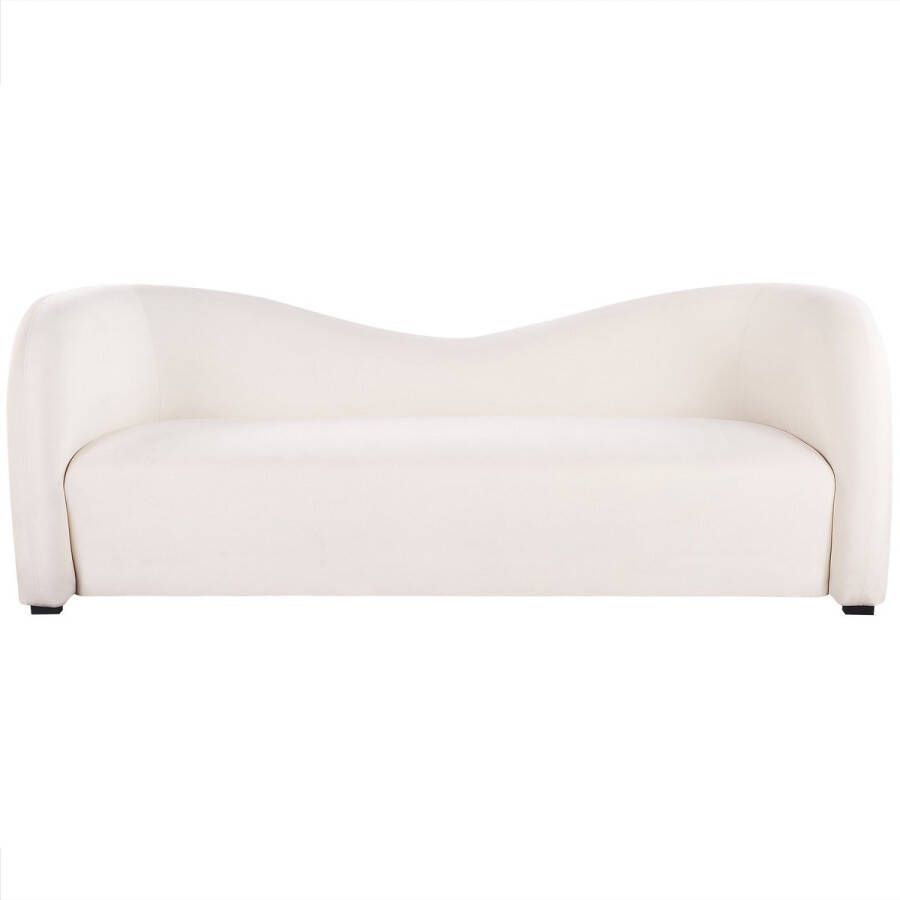 Beliani VELTADA Three Seater Sofa Wit Fluweel - Foto 1