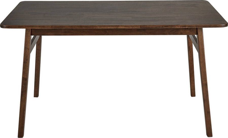 Beliani VENTERA Eettafel Donkere houtkleur 140 x 85 cm Rubberhout - Foto 1