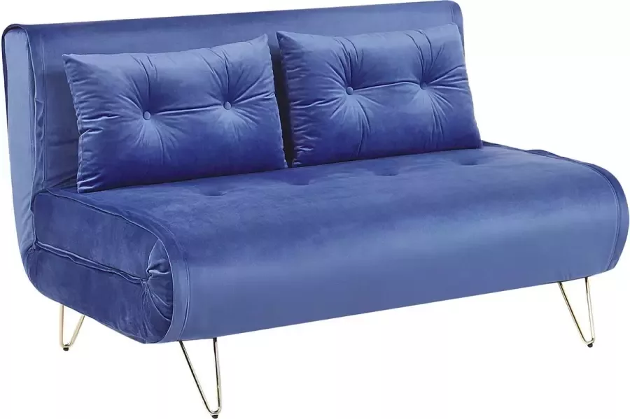 Beliani Bankenset VESTFOLD Fluweel Marineblauw 3-zitter