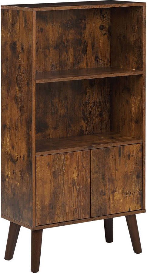 Beliani VICOSA Boekenkast-Donkere houtkleur-Rubberhout Spaanplaat - Foto 1