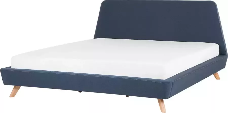 Beliani VIENNE Tweepersoonsbed Blauw 180 x 200 cm Polyester - Foto 2