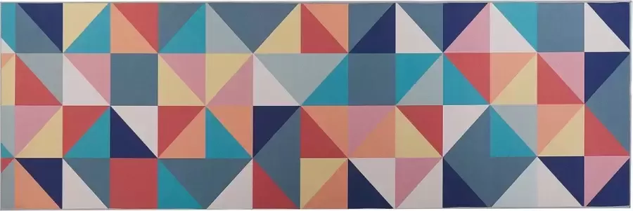 Beliani VILLUKURI Laagpolig vloerkleed Multicolor 80x240 cm Polyester - Foto 2