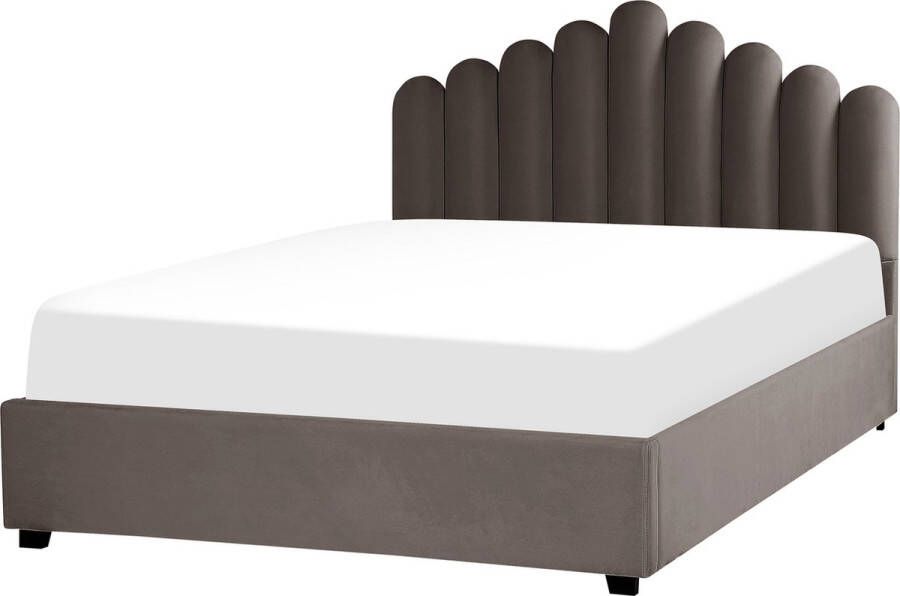 Beliani VINCENNES Bed met opbergruimte Beige 160 x 200 cm Fluweel - Foto 1