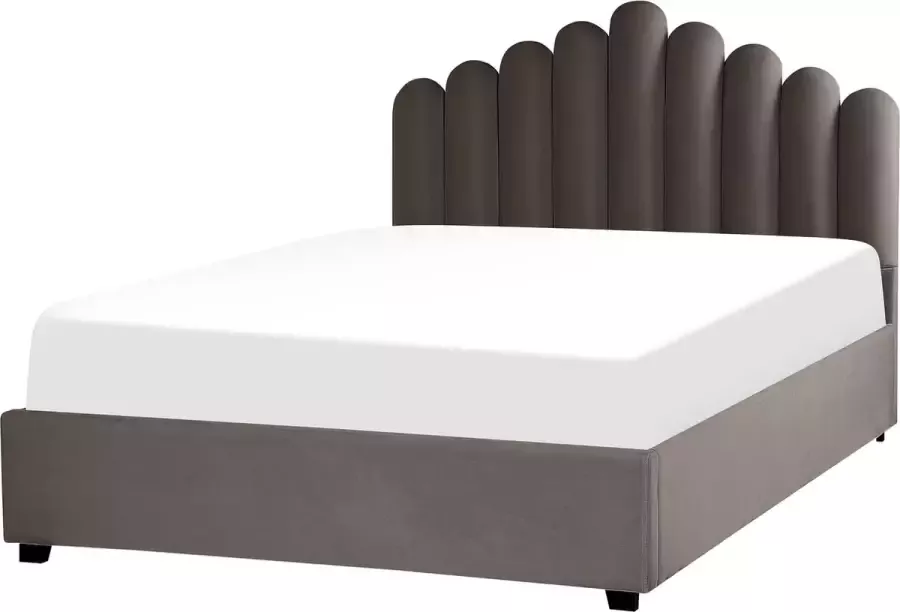 Beliani VINCENNES Bed met opbergruimte Beige 140 x 200 cm Fluweel - Foto 1