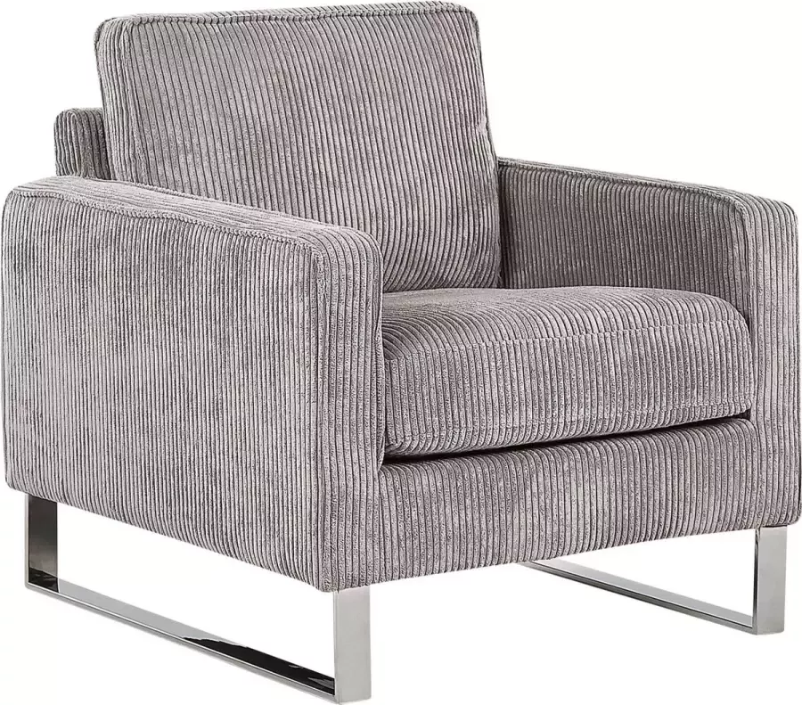 Beliani VIND Fauteuil Grijs Corduroy - Foto 2