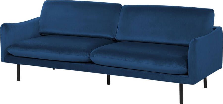 Beliani VINTERBRO Three Seater Sofa Blauw Fluweel - Foto 1