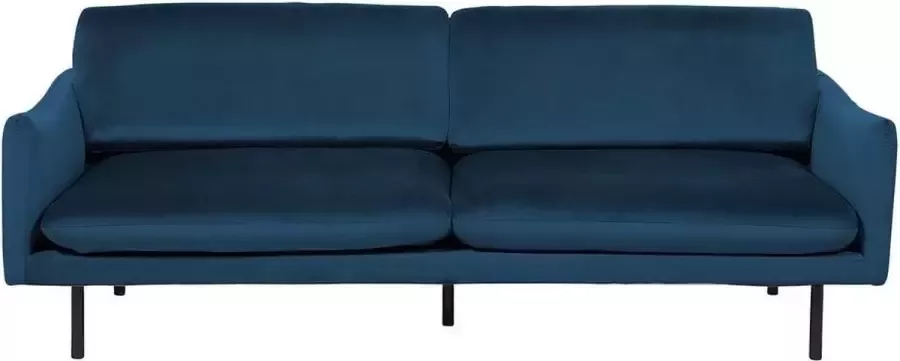 Beliani VINTERBRO Three Seater Sofa Blauw Fluweel - Foto 2