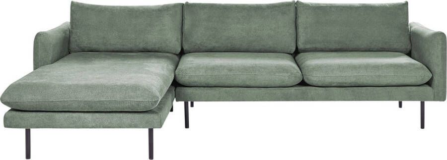 Beliani Hoekbank VINTERBRO Stof Lichtgroen 4-zitter Rechterzijde
