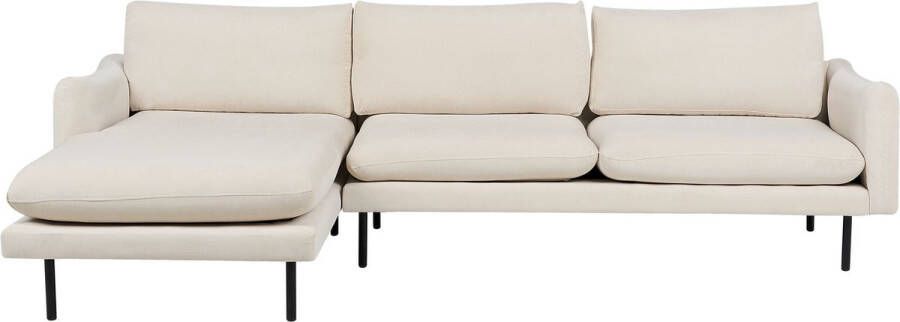 Beliani Hoekbank VINTERBRO Stof Lichtbeige 4-zitter Rechterzijde