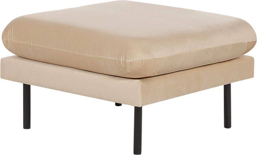 Beliani VINTERBRO Ottomaan Beige Fluweel