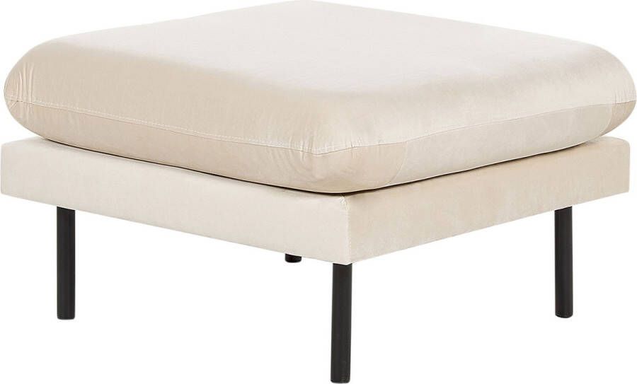 Beliani VINTERBRO Ottomaan Lichtbeige Fluweel