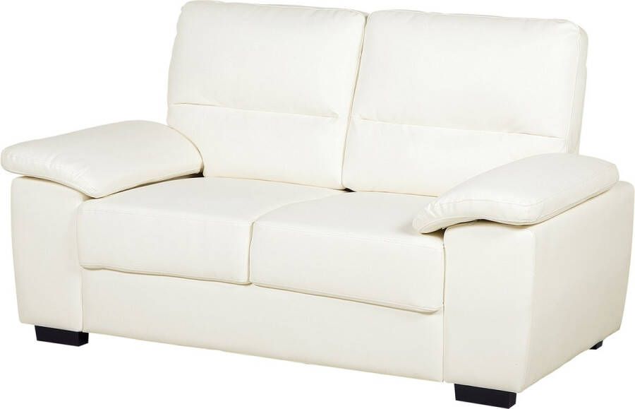 Beliani VOGAR Two Seater Sofa Beige Kunstleer