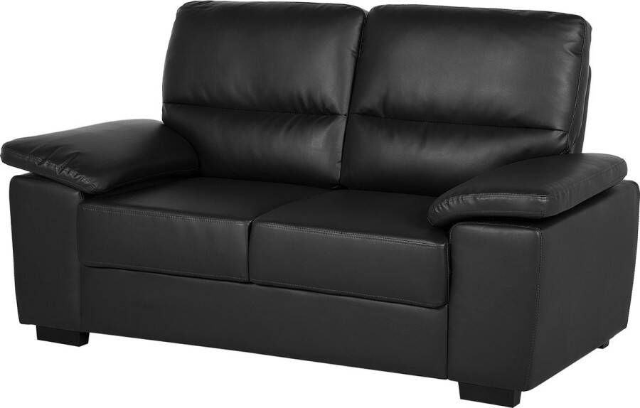 Beliani VOGAR Two Seater Sofa Zwart Kunstleer - Foto 1