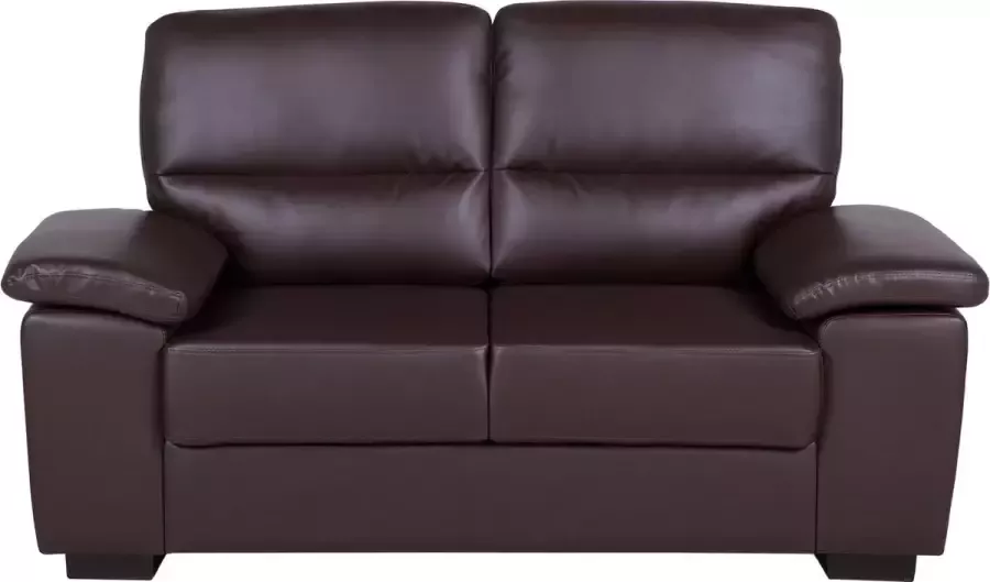 Beliani VOGAR Two Seater Sofa Bruin Kunstleer - Foto 2